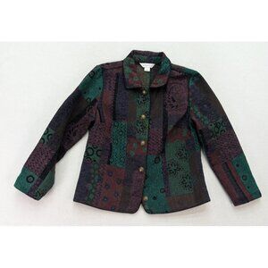 Christopher & Banks Women's Blazer Jacket Size S Tapestry Woven